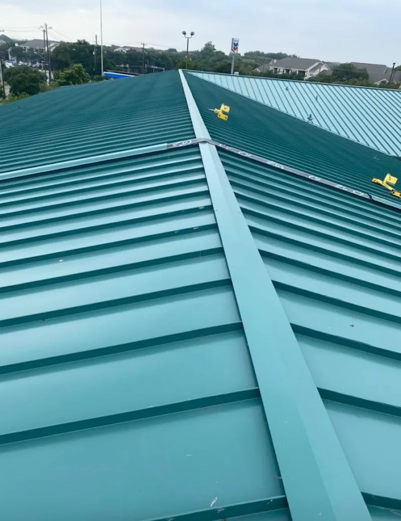 Green commercial metal roof ridge and valley for Metal Roof Repair in Pennsauken